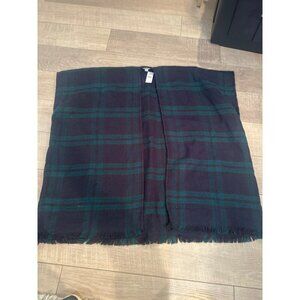 Loft M/L Plaid Fringe Poncho Wrap Shawl NEW